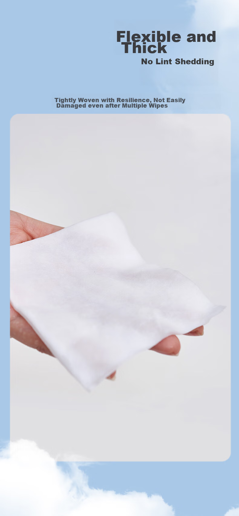 Grace Facial Cleansing Wipes, 90 Sheets * 6 Packs, Disposable Towels, Face Cleaning And Makeup Removal Cotton Pads, Soft Wipes, 100% Cotton, for Makeup Removal, 20*20CM 4