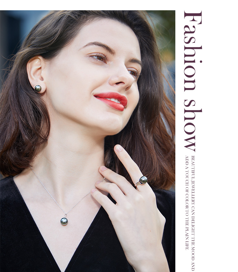 黛米珠宝 倾心 大溪地黑珍珠耳环 18k金【附证书】 9-10mm 耳钉款