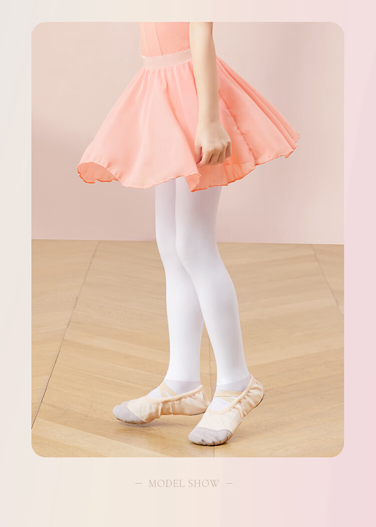 Aiwuge Dance Socks for Children, Girls' Autumn And Winter Medium-Thick Tights, White Leggings, Dance Exam Practice Socks, Size M 13