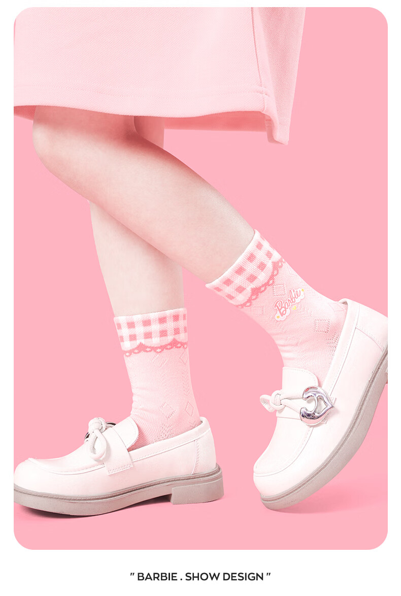 Barbie Children's Socks, Girls' Mid-Calf Cotton Socks for Spring And Autumn, Cute Long Socks for School-Age Girls 13