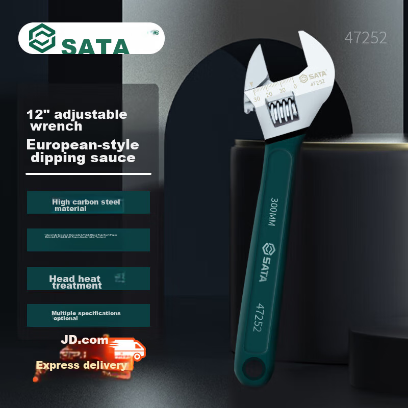 Разводной ключ SATA 47252, 12 дюймов, пластиковое покрытие