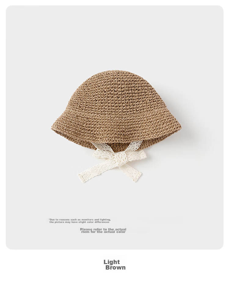Babylove Baby Boys and Girls Straw Hat Summer Sunshade Hat Infant Toddler Sun Hat Kids Outdoor Fisherman Straw Hat 11