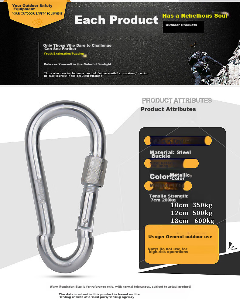 Golmud Safety Hook Carabiner, Main Lock for Dog Leash And Key, GM901 Spring Clip 7cm * 2 Pieces 4
