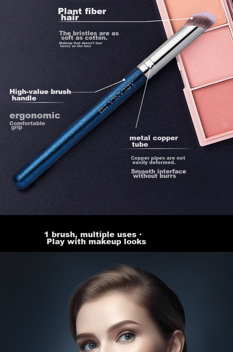 AOLANLA Slanted Finger Concha Concealer Brush 270G Seamless Brush for Covering Spots, Acne Marks, Dark Circles, Eye Bags, Tear Troughs Makeup Brush 4