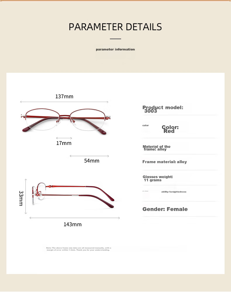 LESCA LUNETIER Reading Glasses for Women, Anti-Blue Light Radiation, High-Quality Genuine Product, High-Definition Presbyopic Glasses for Middle-Aged And Elderly, Fashionable Reading Glasses 25