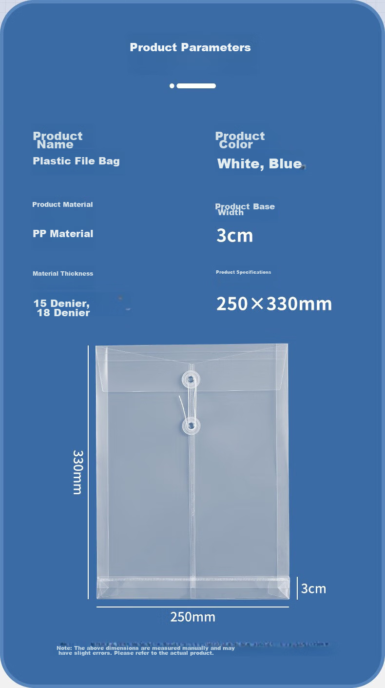Taidang 10 Transparent File Folders, 3cm Plastic A4 Size, Waterproof Document Bags, PP Office File Storage, Thickened Version TA02155 8