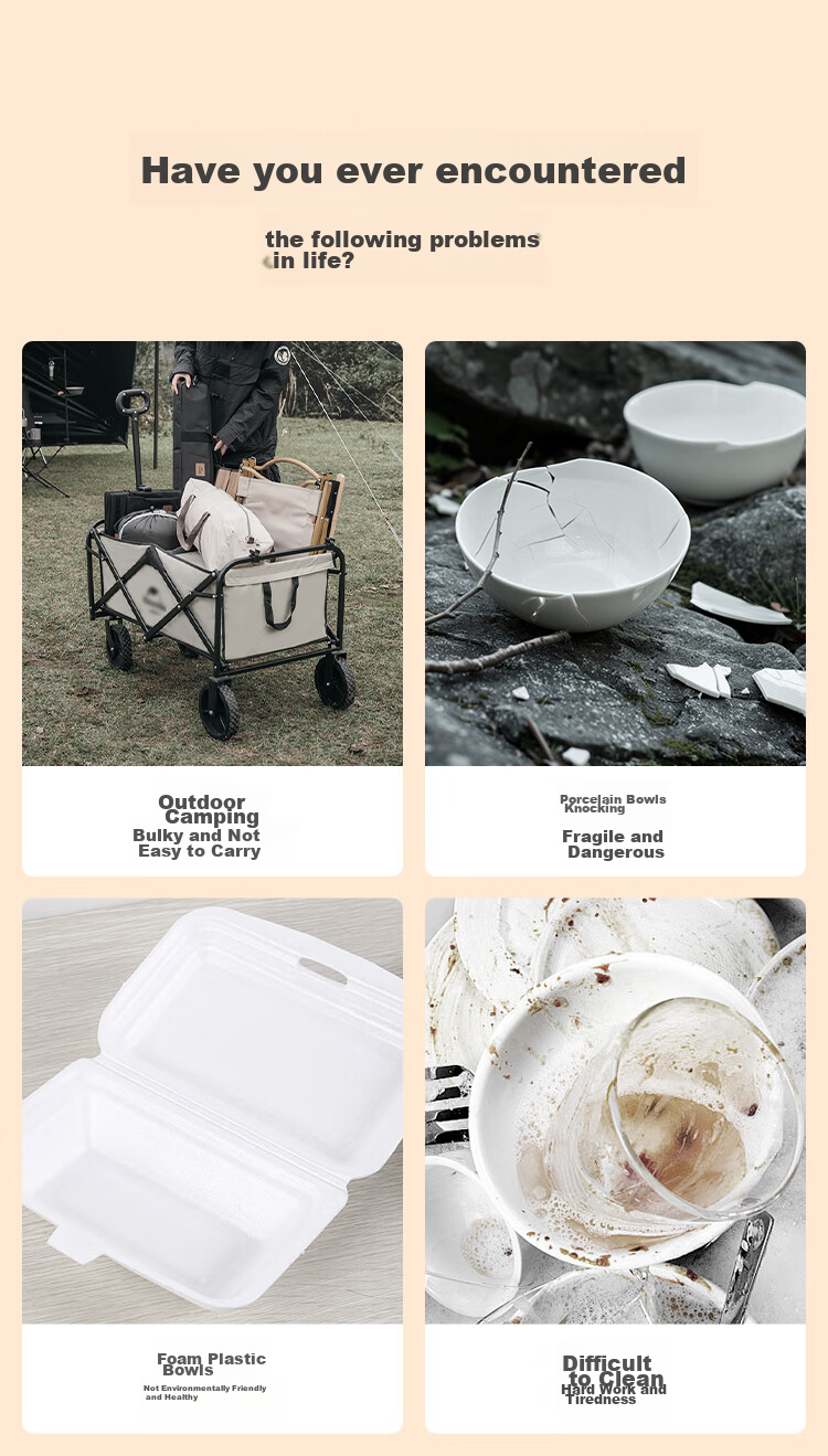 JD Original Disposable Tableware Set: Cups, Plates, Bowls, Chopsticks, Gloves, Tablecloth, Garbage Bags for Camping - 10 Servings [68-Piece Set] 3