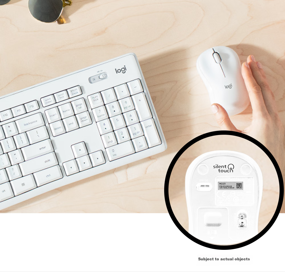 Logitech MK295 Wireless Keyboard And Mouse Combo, Office Keyboard And Mouse Set, Quiet Keyboard And Mouse Set, Full-Size, with 2.4G Receiver, White 4