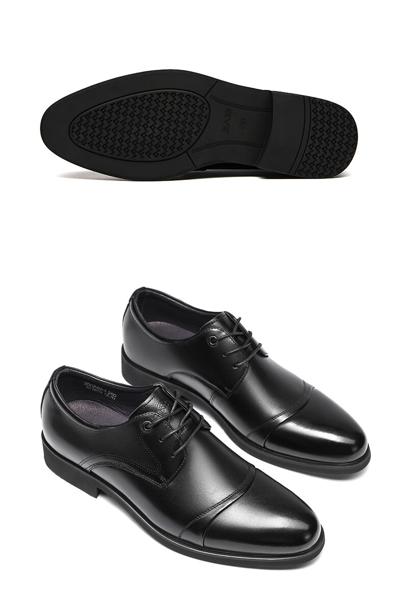 LAORENTOU Pointed Toe Leather Shoes for Men, Casual Soft-Soled Formal Business British Style Work Shoes, 200240 Black Hollow-Out, Size 40 21