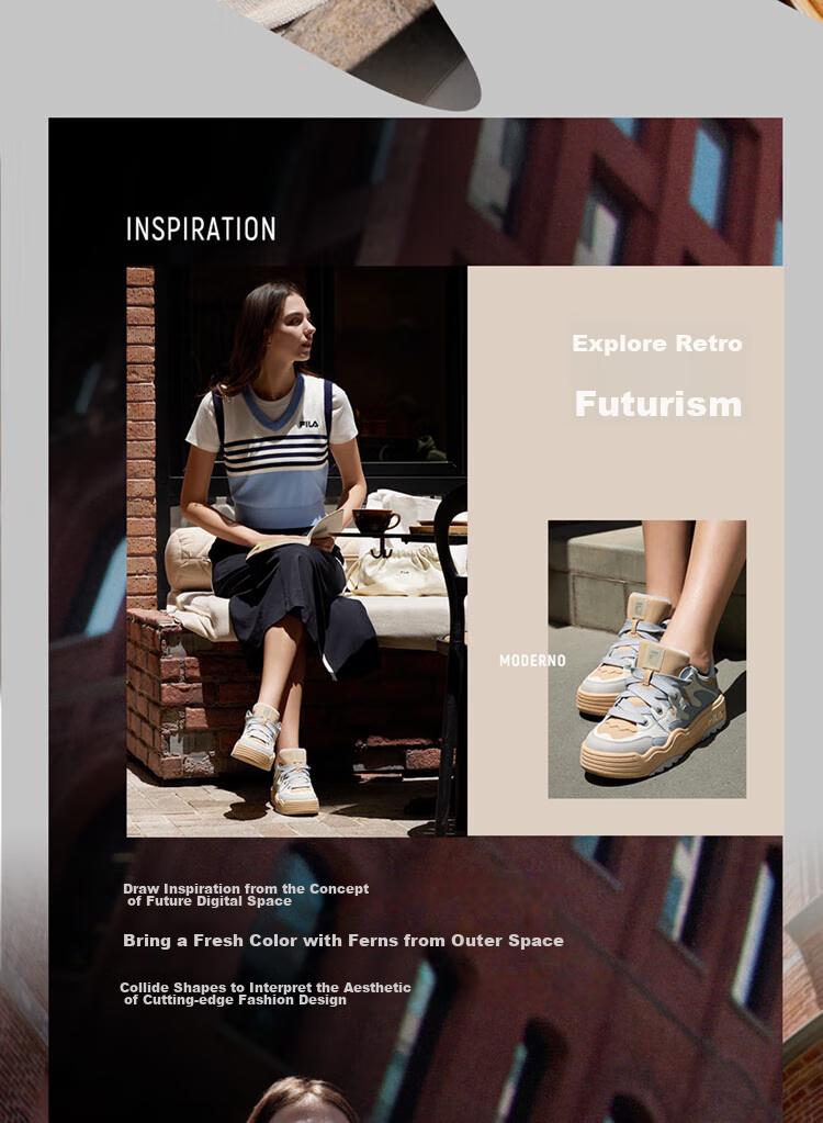 FILA Official Women's Shoes, ROSETTA Modern Sneakers, Colorful Shoes, Platform Shoes, Fashionable Casual Shoes 2