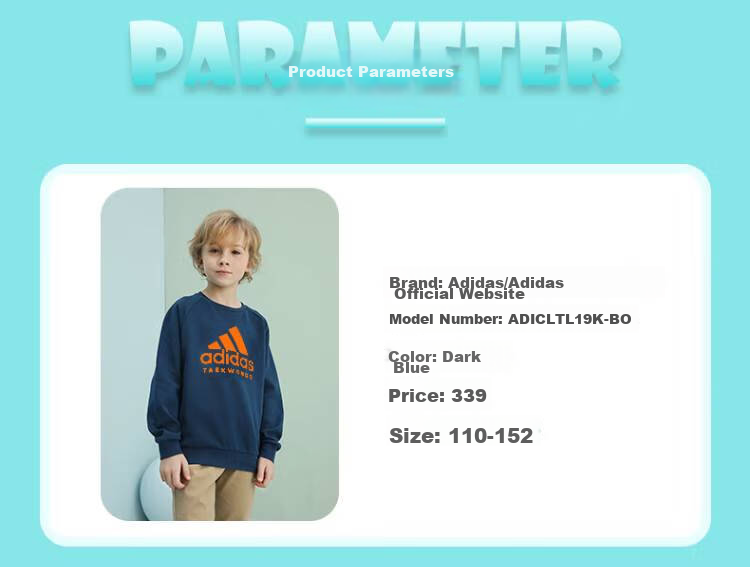 Adidas Children's Wear, Autumn And Winter Inner Layer Sweatshirt Pullover, Long-Sleeve Top ADICLTL19K, Pink/white, Size 128 8