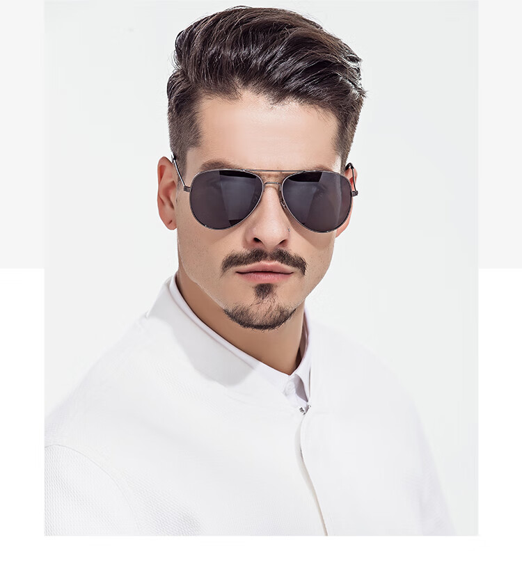 CAXMAN Sunglasses for Men And Women, Polarized Aviator Sunglasses, High Definition Driving Glasses, S1 Gun Frame with Gray Lenses 4