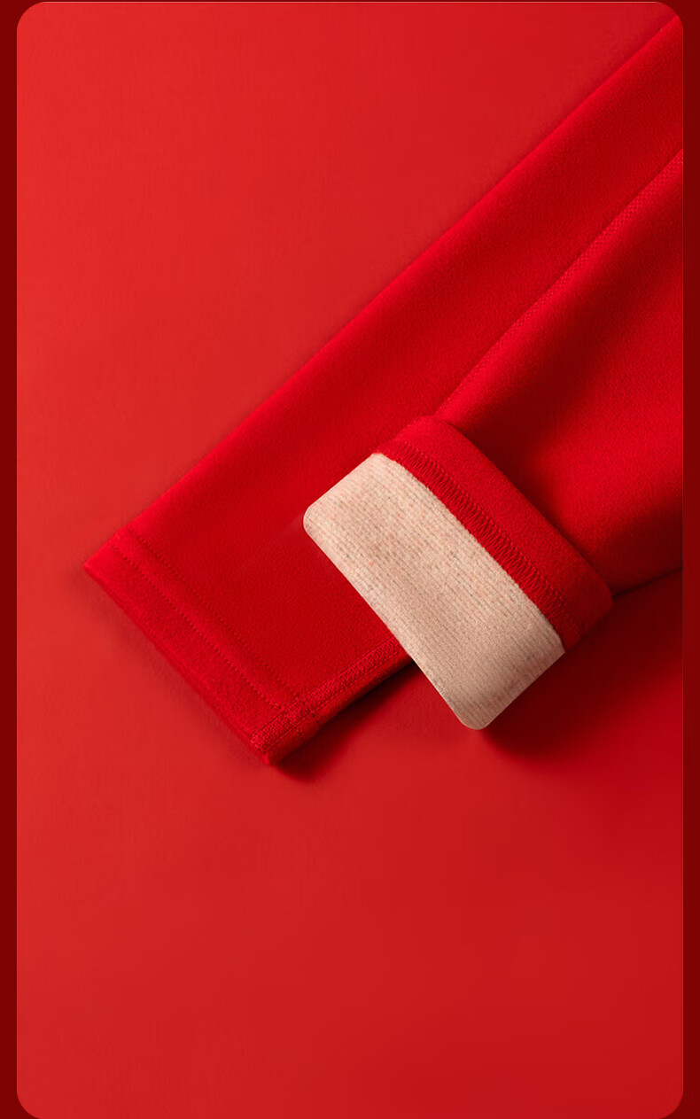 LangSha Women's Red Wool and Silk Thermal Underwear Set for the Year of the Horse - Autumn Top and Bottom Base Layer 16