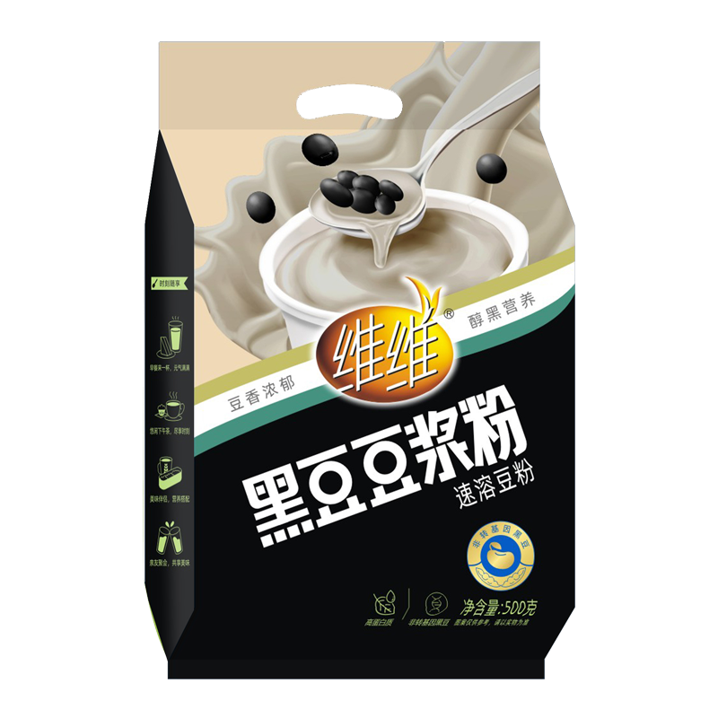 维维东北黑豆豆浆粉500g营养早餐 速溶即食冲饮谷物代餐  独立小包装