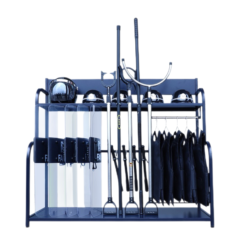 顺达 安保器材架安防装备组合架防暴盾牌器械架支架 深蓝色双层架子