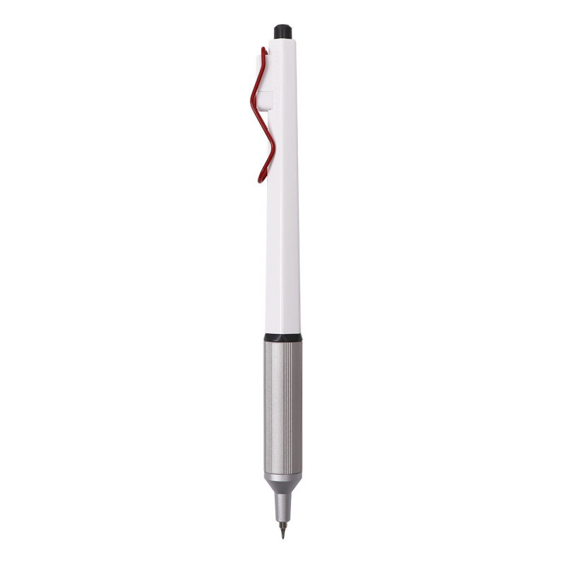 Uni Mitsubishi Ballpoint Pen with Metal Grip, Low Center of Gravity for Office And Business Use, Medium Oil Pen SXN-1003 0.28mm White And Red Barrel Black