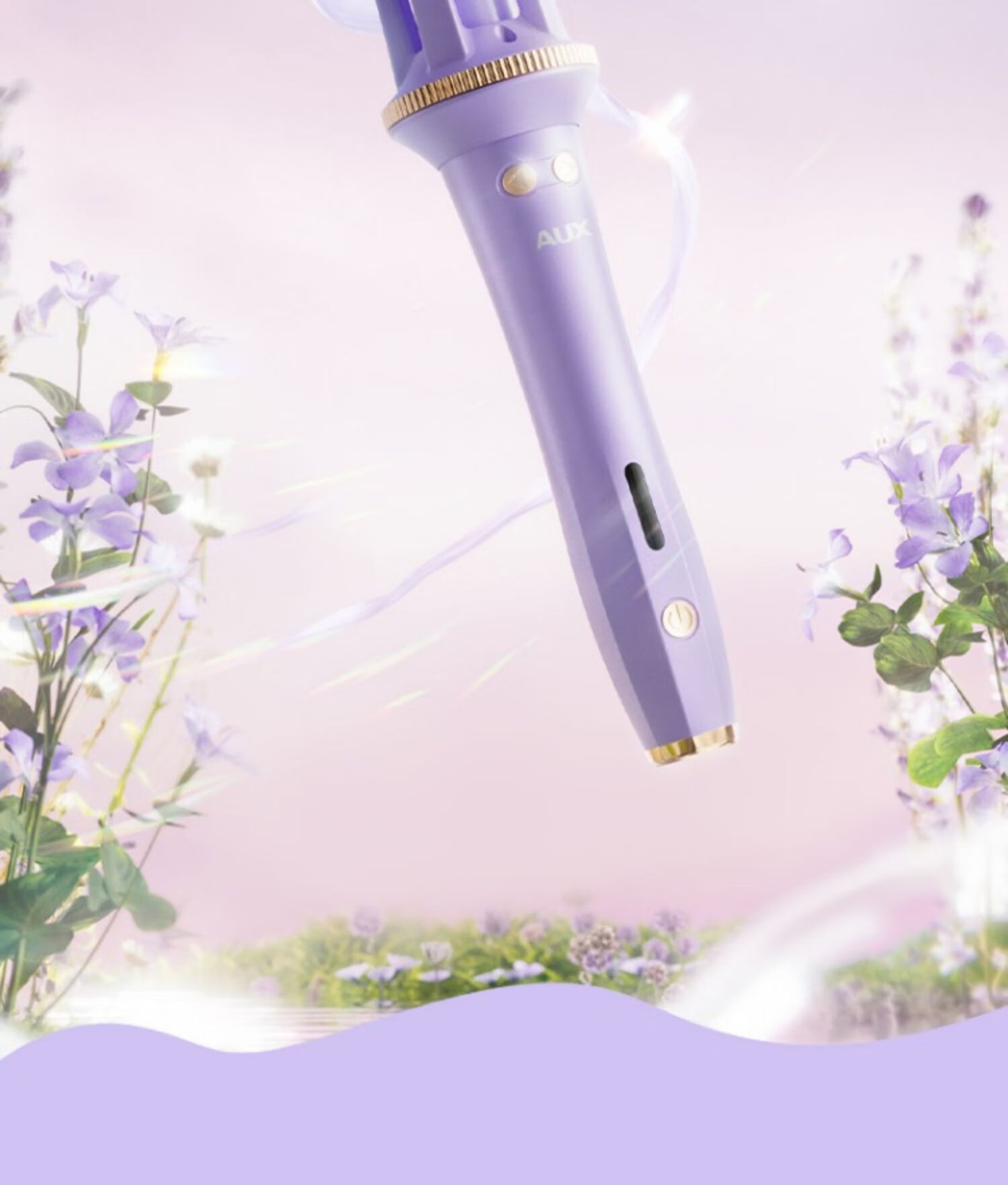 AUX Fully Automatic Curling Iron, 32mm, Negative Ion, Dorm Room, Women's Lazy, Volumizing, Portable Electric Curler, Big Wave, Long-Lasting Styling, Hair Straightener, Birthday Gift for Women, Milk Yellow 4