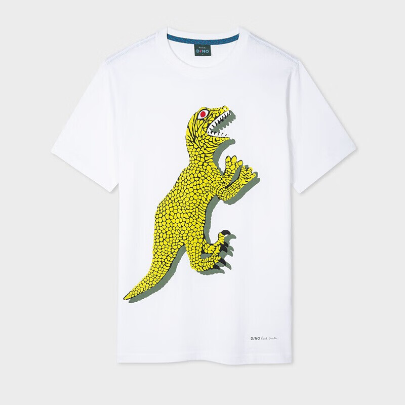 保罗史密斯 ps paul smith 男士麻灰色恐龙印花圆领t恤 m2r-011r-ep