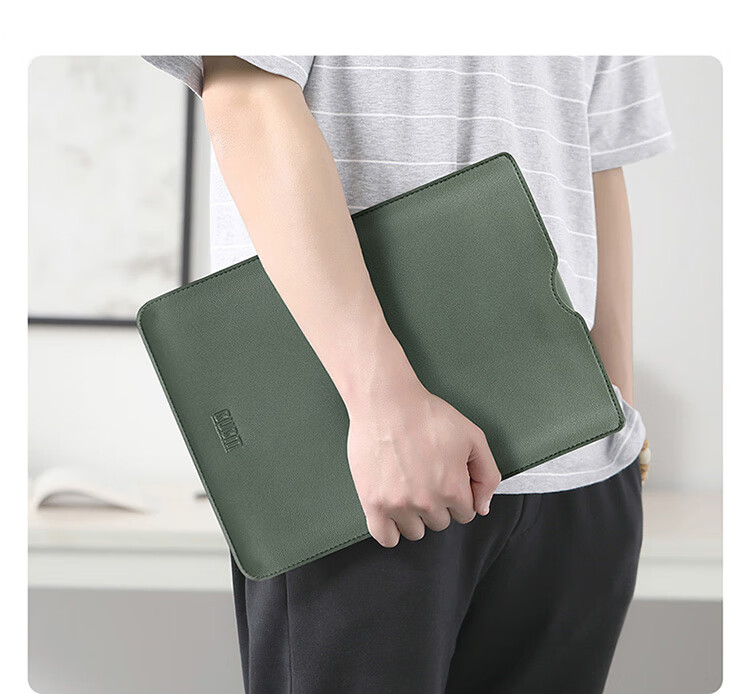 BUBM Leather Laptop Sleeve for Macbook 14-Inch Tablet, Lenovo And Huawei Protective Case, Pink 13