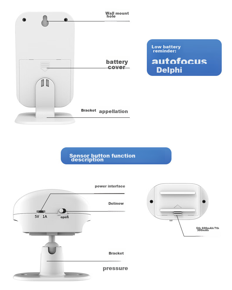 Dahong Welcome Sensor Door Chime for Shops, Separate Entrance Bell, Store Greeting Bell, Infrared Voice-Activated 220L 10