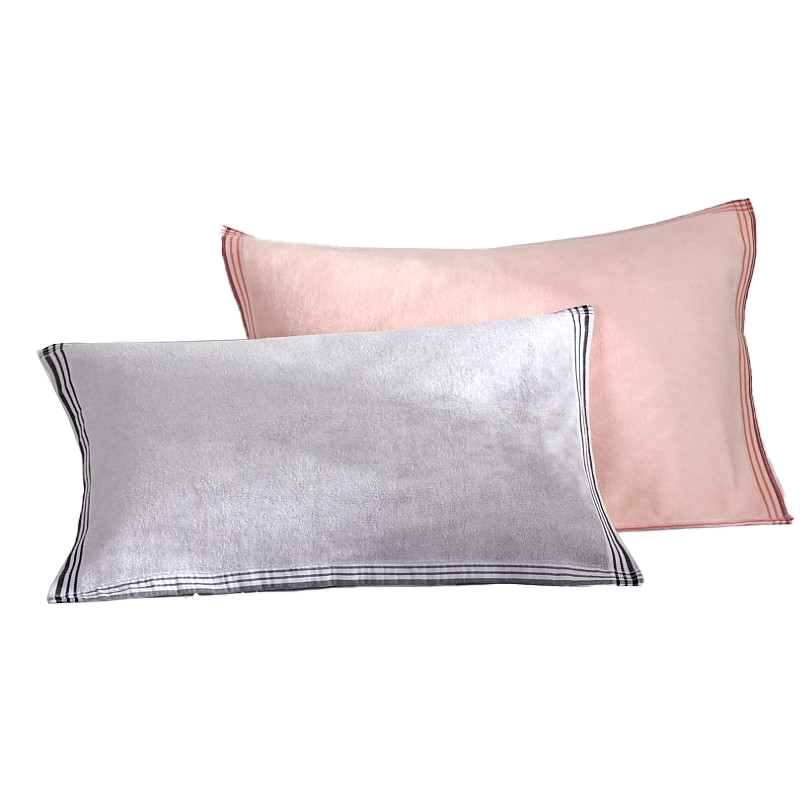 Zhuyibai Bamboo Fiber Class A Skin-Friendly Sweat-Absorbing Pillowcase Pair, Adult Pillowcases Two-Pack, 50*72cm, Pink*1+Gray*1