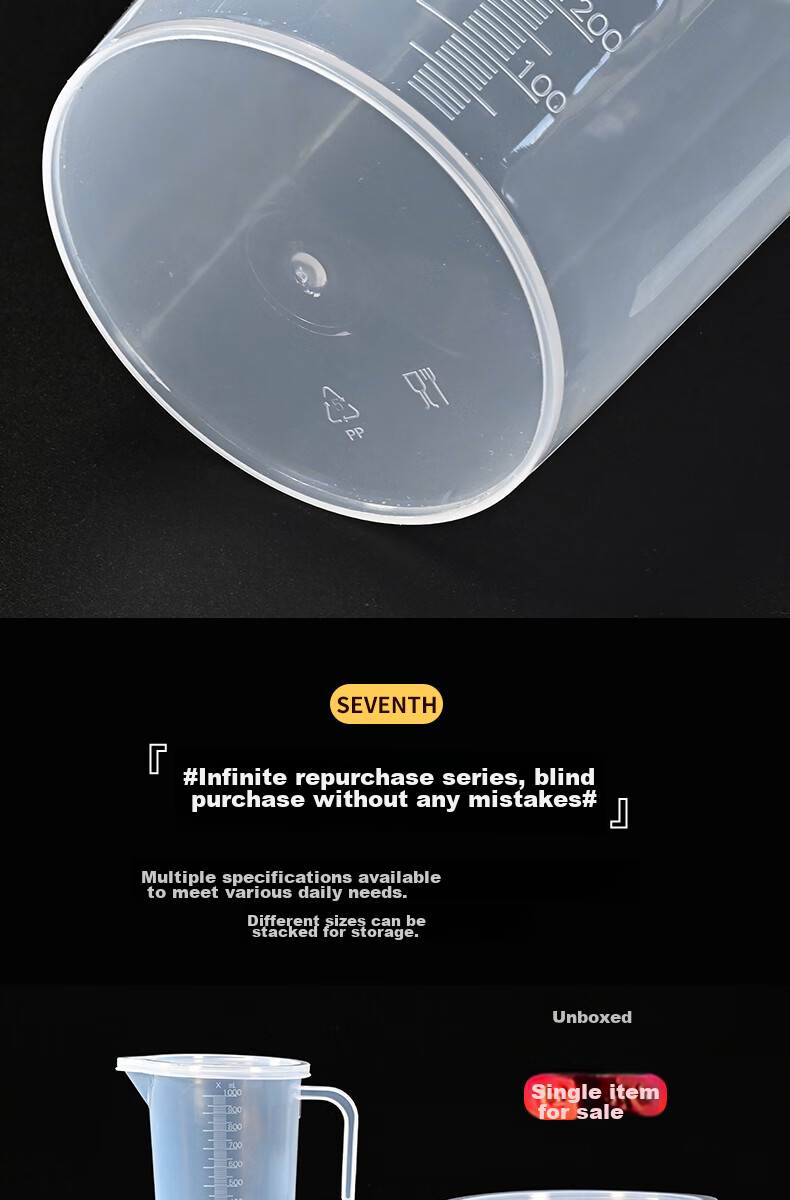 Babike Measuring Cup, 1 Liter * 1 with Lid, Food-Grade PP Plastic, Kitchen Baking Water Cup, Heat-Resistant Milk Measuring Cup 9