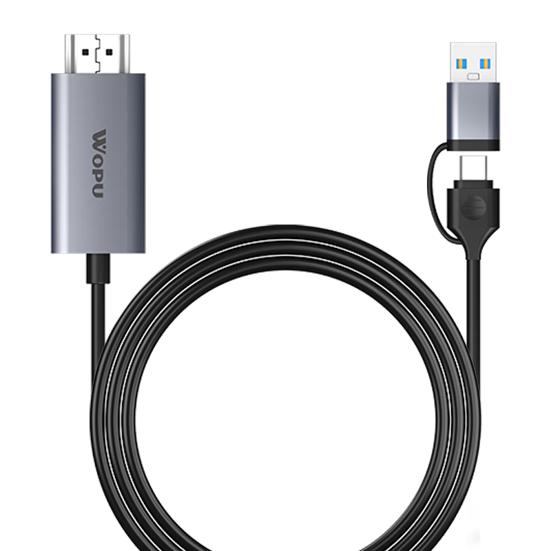 Wopool HDMI to Type-C/USB Screen Casting Adapter Cable HD Video Capture Card for Laptop Switch 2 Game Camera Live Streaming Connector Mobile Phone Monitoring Debugging