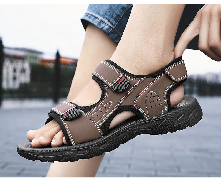 CARTELO Men's Sandals, Summer 2026, Breathable Casual Outdoor Beach Shoes, Men's Outdoor Soft-Soled Hole Shoes 16