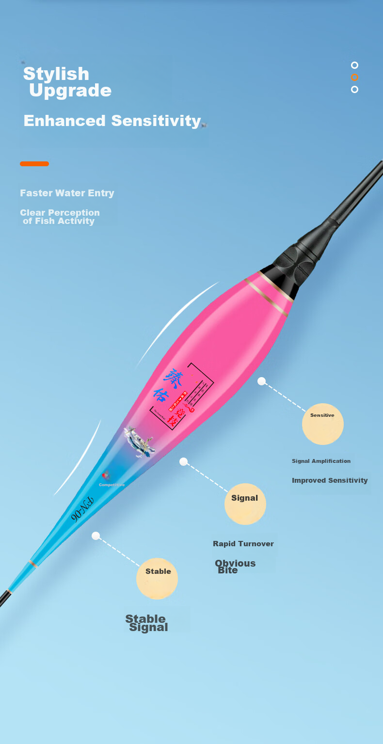 Grsaed Electronic Fishing Float for Crucian Carp, Carp, And Other Fish, Invisible at Night, Luminous, Highly Visible, High Sensitivity Nano Fishing Float FN03 3