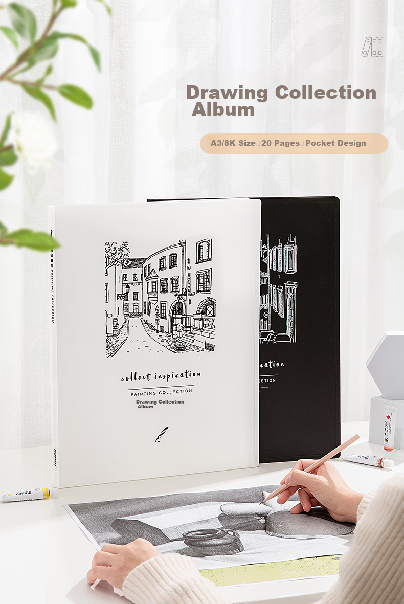 Jindeli A3 Handheld Drawing Collection Folder, 8K Art Book Storage, Artwork Collection, Student Certificate Organizer, Children's Drawing Collection Folder, Document Organizer, Black, CF660 1