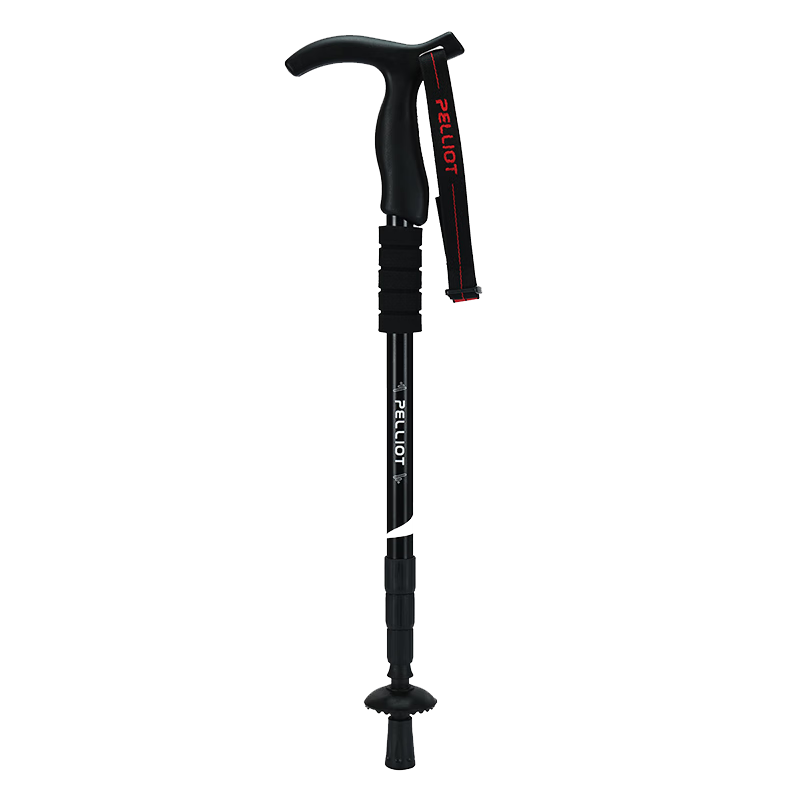 Pelliot Outdoor Hiking Pole, Extendable T-Handle Trekking Pole, Climbing Cane, Aluminum Alloy Walking Stick, 165036009, Obsidian Black