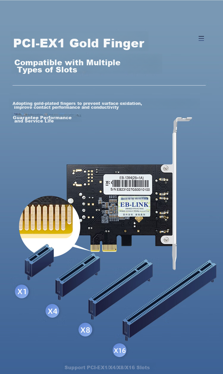 EB-LINK PCI-E to 1394 Capture Card, High-Definition Camera DV Video 1394A Adapter Card 3