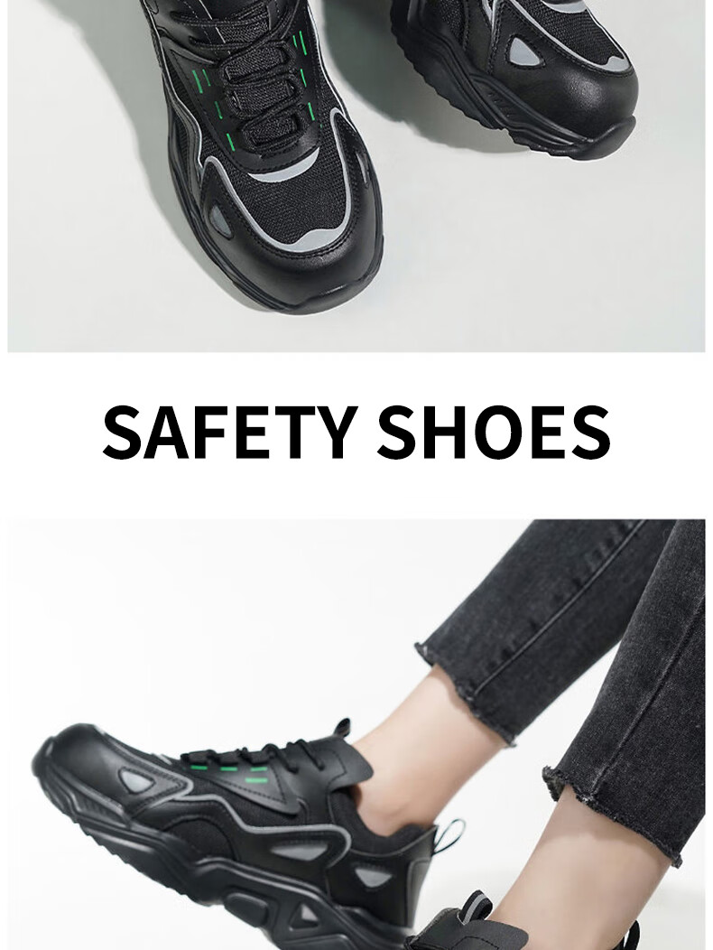 LAOGUANJIA Women's Safety Shoes, Small Size, Lightweight, Breathable, Steel Toe, Comfortable, Anti-Smashing, Anti-Puncture Work Safety Shoes, Solid Wear-Resistant, Size 36 16