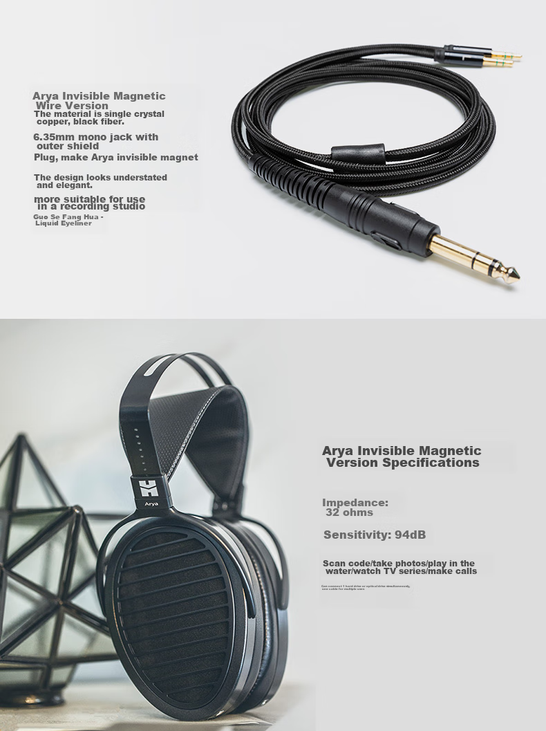 HIFIMAN Arya Recording Engineer Invisible Magnetic Version, Diaphragm Plate, HIFI Audiophile Headphones 5