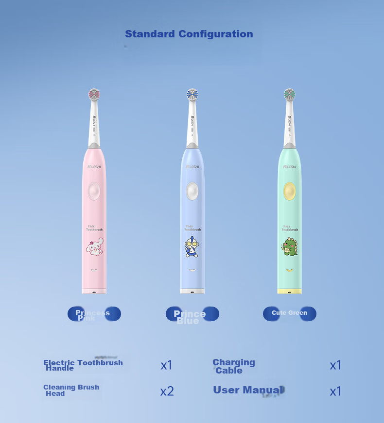 BILESHI Children's Toothbrush with Musical Rotating Rechargeable Electric Toothbrush for Boys And Girls Aged 2-3 Years Old, 6-12 Years Old, Gum Protection, Birthday Gift for Kids 2231 Gree 13