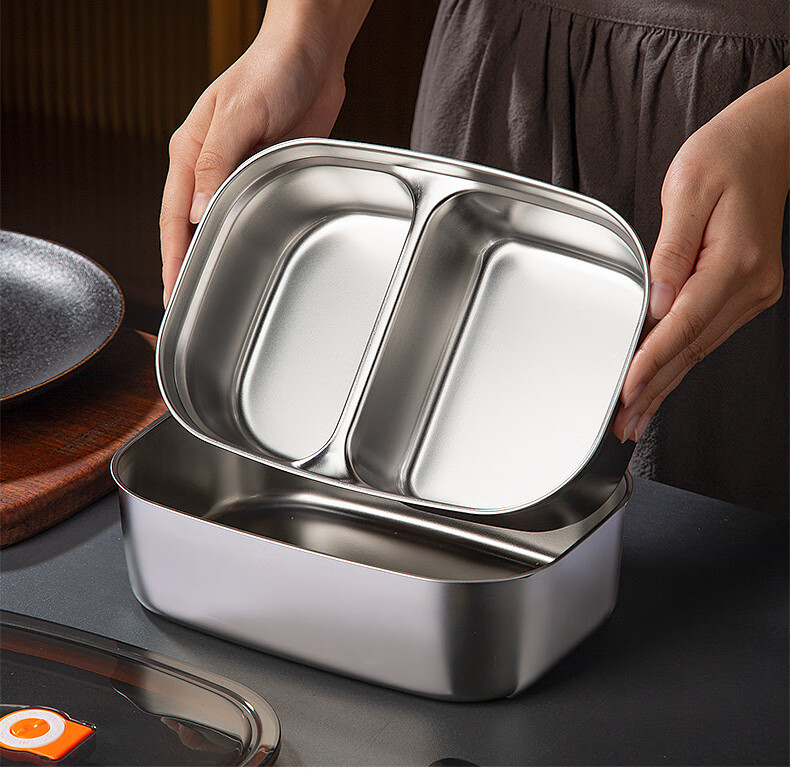 Newair Stainless Steel Lunch Box, Microwave-Safe Food-Grade Compartmented Container for Students And Office Workers, Bento Box 3