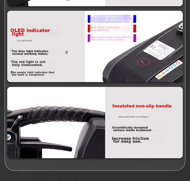 Yifei Electric Strapping Machine, Plastic Steel Strap Bundling Machine, Handheld PET Strapper, Rechargeable Hot-Melt Buckle-Free Small Handheld Strapping Machine V3 with One Battery And One Charger [Beijing Warehouse Fast Delivery] 20