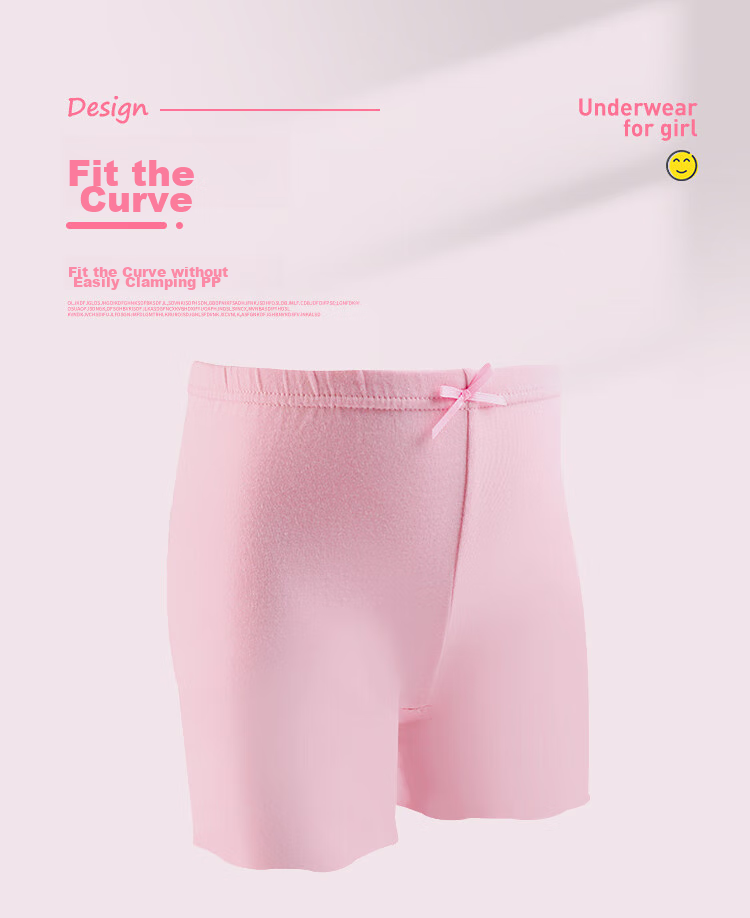 LangSha Children's Underwear, Girls' Safety Shorts, Cotton Anti-Exposure Underpants, Big Kids Boxer Briefs, 2-Pack, Pink And White, Size 130 9