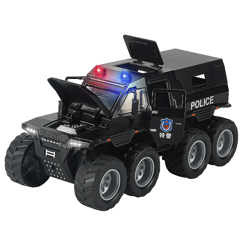 BIG TAYLOR Children's Toy Car, Large Alloy Police Off-Road Vehicle, Armored Car Model, Birthday Gift for Boys Aged 3-6