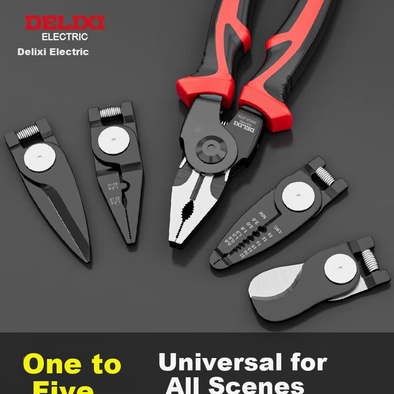 DELIXI Multi-Functional Pliers Set: Wire Cutters, Cable Strippers, Electrician's Pliers, Line Cutters, And Wire Crimpers