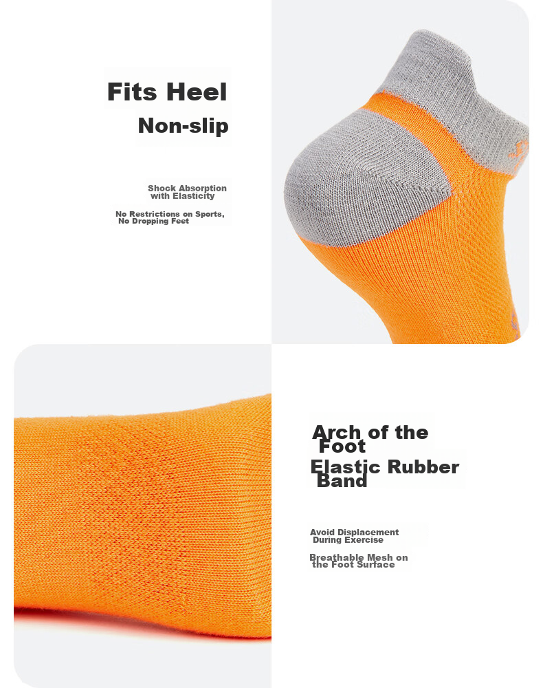 TFO Competition-Grade Quick-Dry Five-Toe Socks, Breathable Running Socks, Outdoor Hiking Trail Socks A2202310 Orange 18