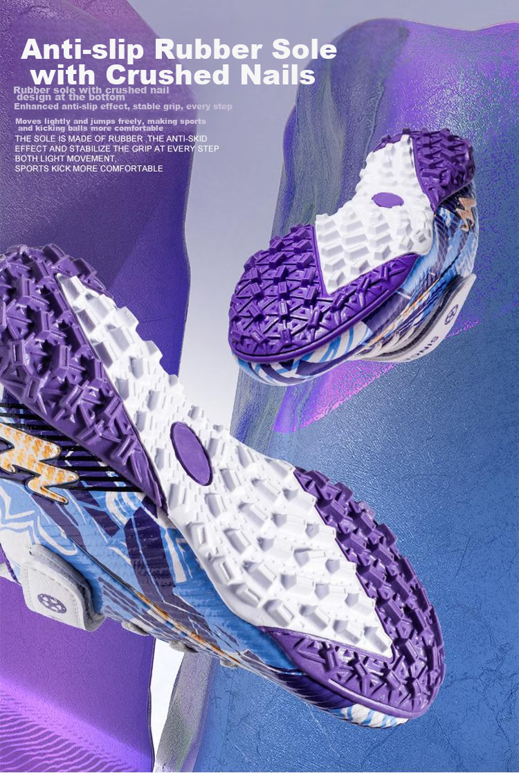 Shuangxing Children's Soccer Shoes, Youth Non-Slip Wear-Resistant Training Shoes for Boys And Girls, TF Turf Cleats, Lightweight All-Season Style for Artificial Turf 6