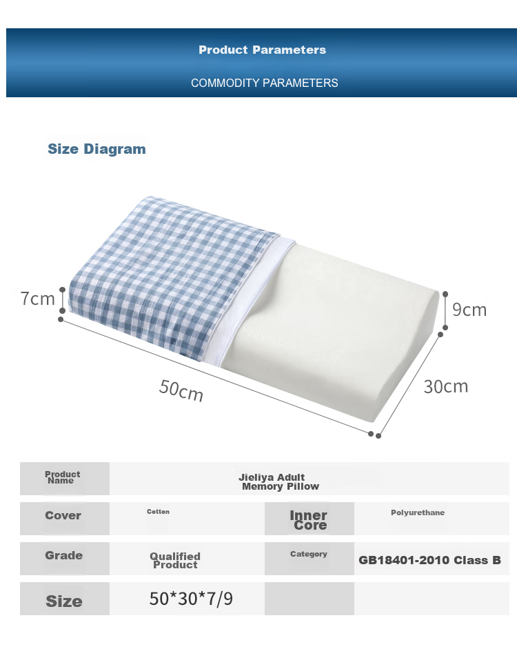 Grace Memory Foam Pillow Deep Sleep Neck Support Pillow Core Adult Deep Sleep Cervical Pillow 30*50cm 13