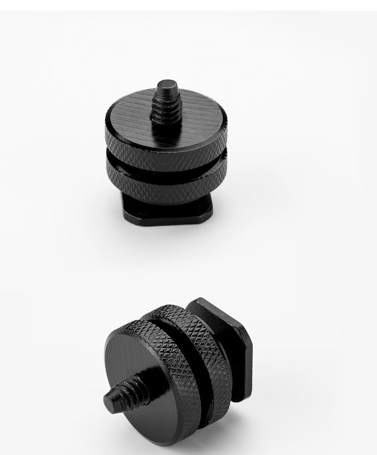 Earlymen Double-Layer Hot Shoe Connector, Metal 1/4 Screw Hot Shoe Adapter, Double-Layer Nut, Quarter Inch Double-Layer Screw Socket, Upper And Lower Locking Screws 5