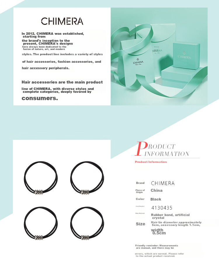 CHIMERA 4 Double-Layer Hair Ties, Simple Bun Hair Bands for Women, High Ponytail Durable Hair Elastics, Hair Accessories, Mid-Autumn Festival Gift for Wome 2