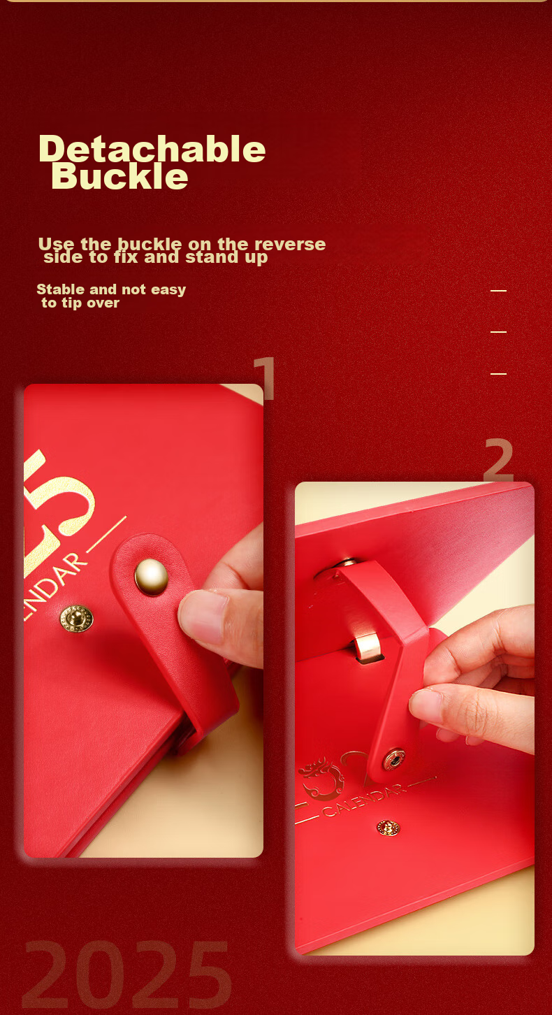 Jinzhi 2026 Leather Calendar, Horse Year Gift Box/red, 2025 Calendar Notebook, Monthly Calendar, Year Calendar, Weekly Calendar, Planner Book, Office Desktop Decoration, Office Gift 13