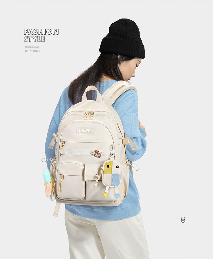 V.NINE Backpack for Middle And High School Students, Unisex Laptop Bag 14/15.6 Inch, College Student Travel Backpack 15