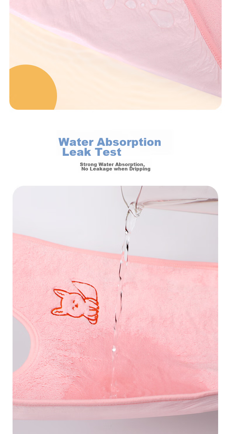 Grace Children's Washcloth with Waterproof Lining for Brushing Teeth, Washing Face And Eating, Adjustable Cartoon Bib for Babies 5