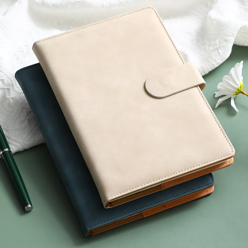 Faramon Notebook B5 Simple Buckle Thickened Journal Business Meeting Record Book Office Stationery Diary B5-Khaki