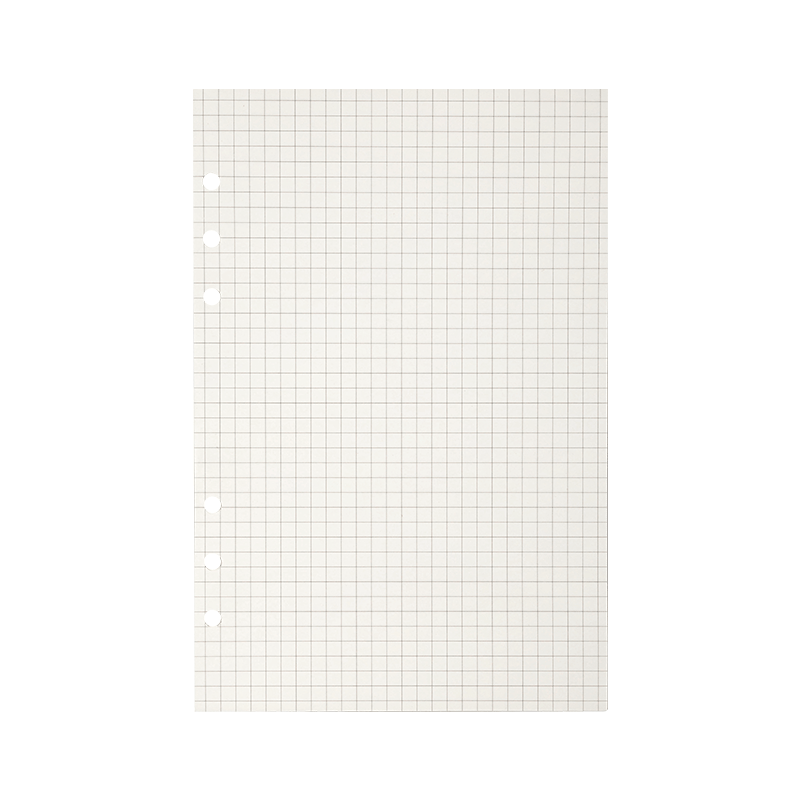 Faramon Loose-Leaf Refill Notebook, Compatible with 6-Ring A5, 80 Sheets of Thick Grid Refill Paper, A5-Grid Refill